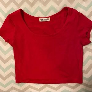 Red crop top